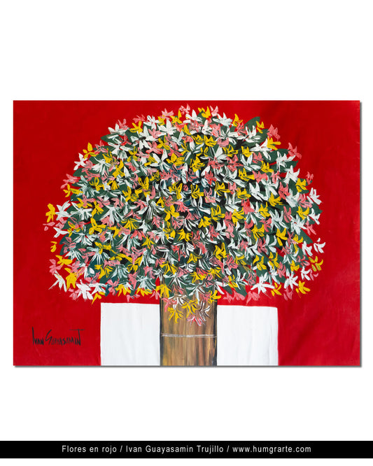 Fleurs en rouge / Ivan Guayasamin Trujillo