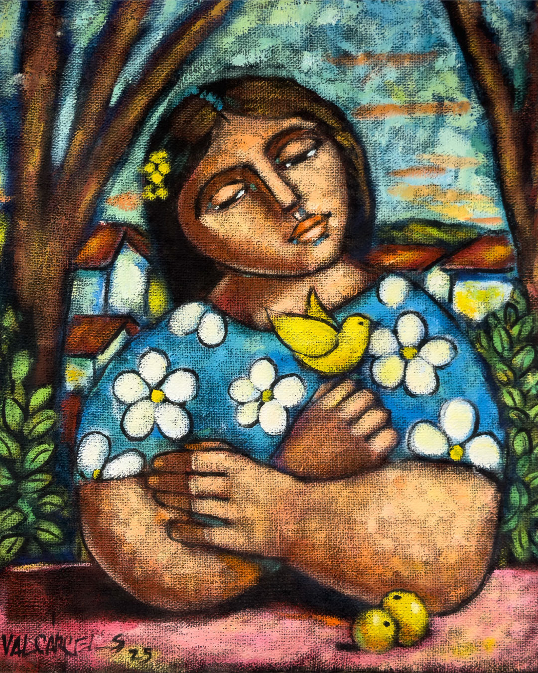 Mujer con canario / Álvaro Valcarcel Strong