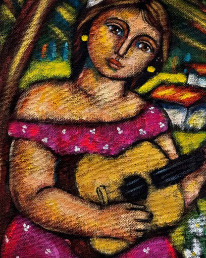 Mujer tocando guitarra / Álvaro Valcárcel Strong